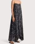 Faithfull Aurelié Spaghetti Strap Maxi Dress Calla Charred Navy