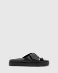 Camilla and Marc Laurel Leather Platform Slide Sandal Black