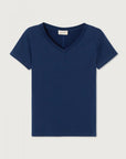 American Vintage Gamipy T Shirt V Neck Navy