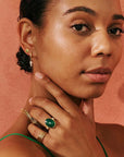 Murkani Wandering Soul Green Onyx Studs Gold