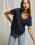 Perfectwhitetee Hendrix Basic V Neck Tee True Navy