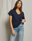 Perfectwhitetee Hendrix Basic V Neck Tee True Navy