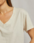 Perfectwhitetee Hendrix Cotton Boxy V Neck Tee Sugar