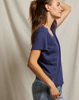 Perfectwhitetee Hendrix Basic V Neck Tee True Dusk