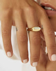 Arms of Eve Aster Signet Ring Gold