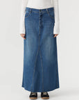 Bassike Maxi Panelled Denim Skirt Classic Vintage