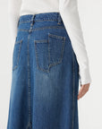 Bassike Maxi Panelled Denim Skirt Classic Vintage