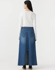 Bassike Maxi Panelled Denim Skirt Classic Vintage