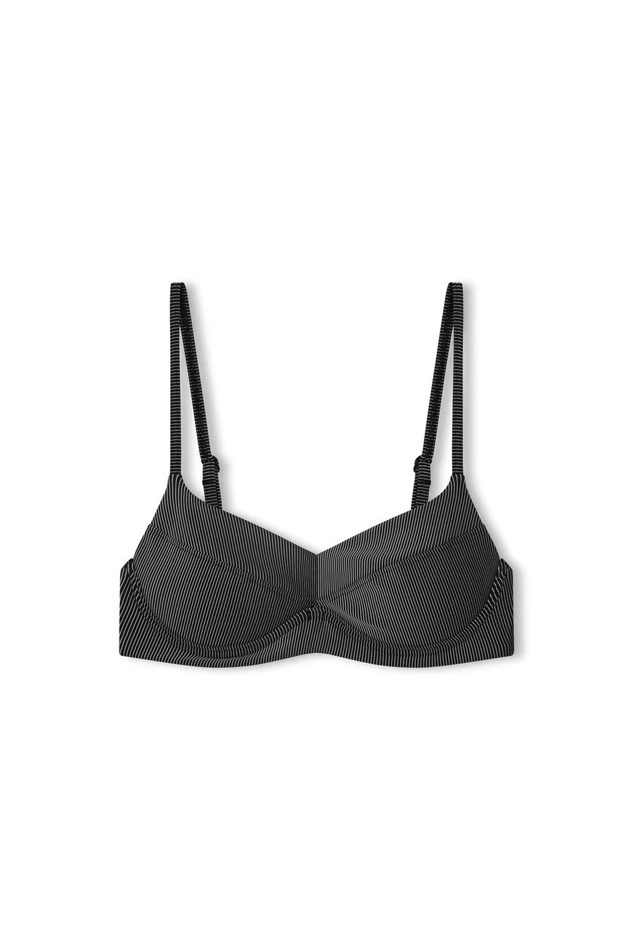 Zulu and Zephyr Charcoal Stripe Balconette Bra Cup