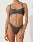 Zulu and Zephyr Charcoal Stripe Balconette Bra Cup