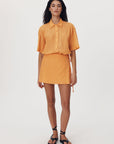 Rowie Jole Silk Mini Wrap Skirt Valencia Orange