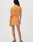 Rowie Jole Silk Mini Wrap Skirt Valencia Orange