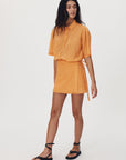 Rowie Jole Silk Mini Wrap Skirt Valencia Orange