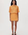 Rowie Jole Silk Mini Wrap Skirt Valencia Orange