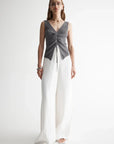 Elka Collective Laguna Knit Vest Dark Chrome Lurex