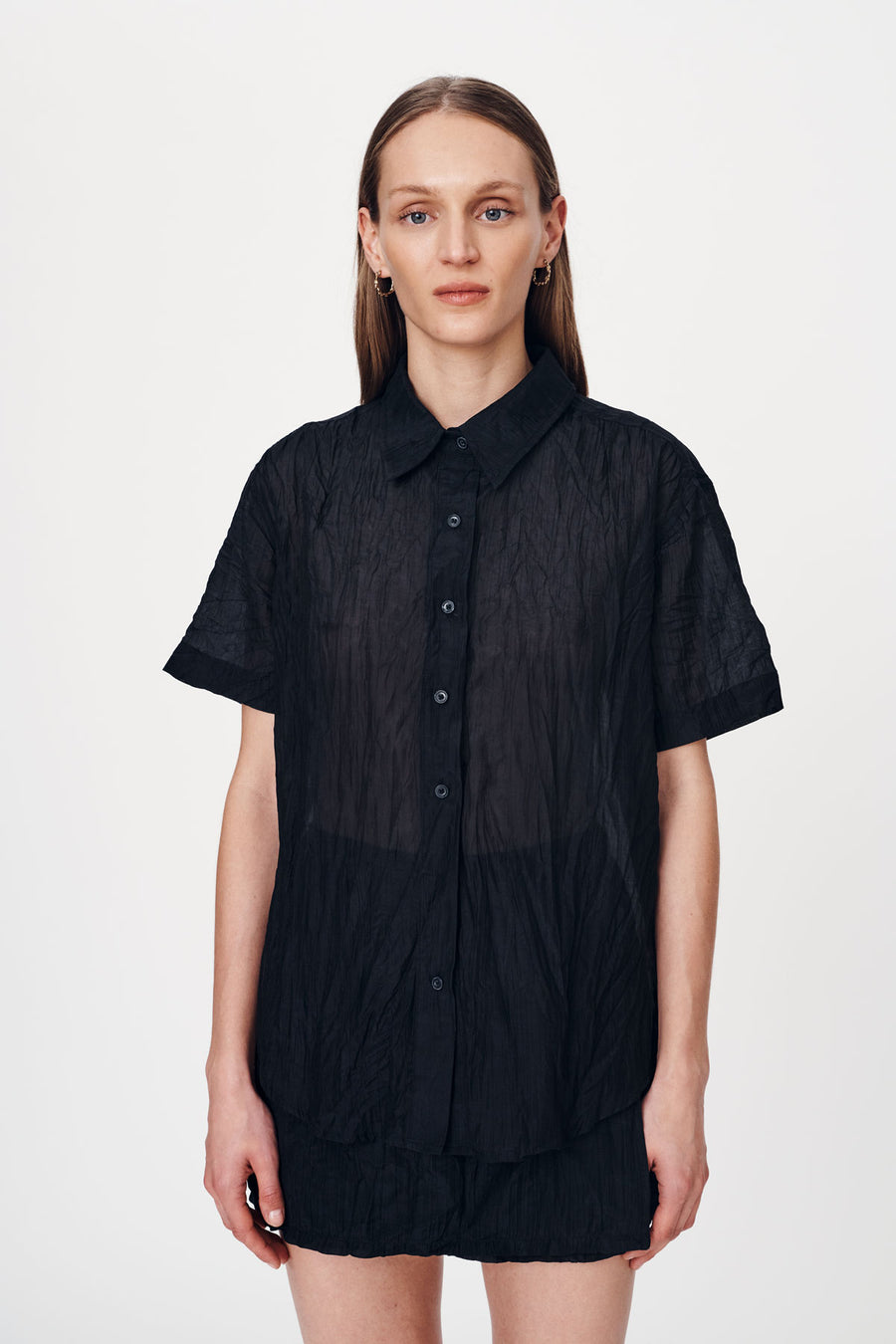 Rowie Mason Silk Shirt Valencia Noir