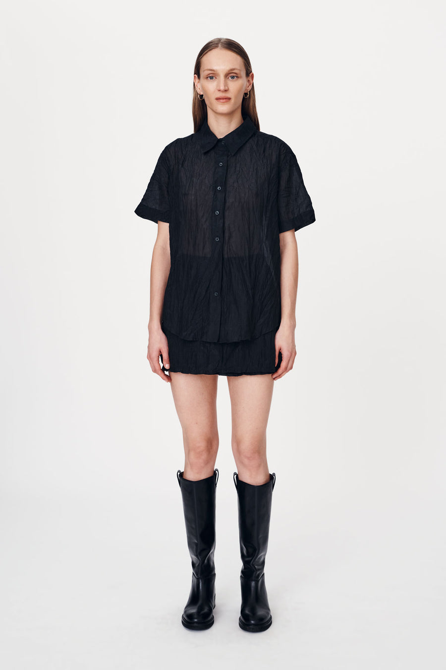 Rowie Mason Silk Shirt Valencia Noir