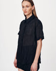 Rowie Mason Silk Shirt Valencia Noir