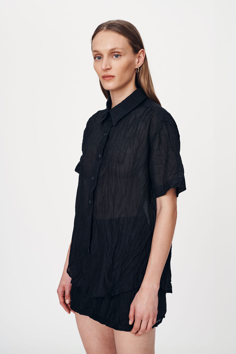 Rowie Mason Silk Shirt Valencia Noir