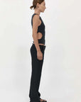 Agni Low Waist Raw Edge Pants Black