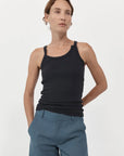 St. Agni Organic Cotton Abstract Singlet Black.