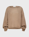 Bassike Boxy Mohair Boatneck Knit Pumice