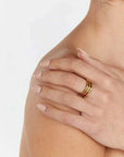 Porter Triple Wave Ring Set Gold