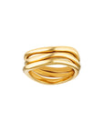 Porter Triple Wave Ring Set Gold