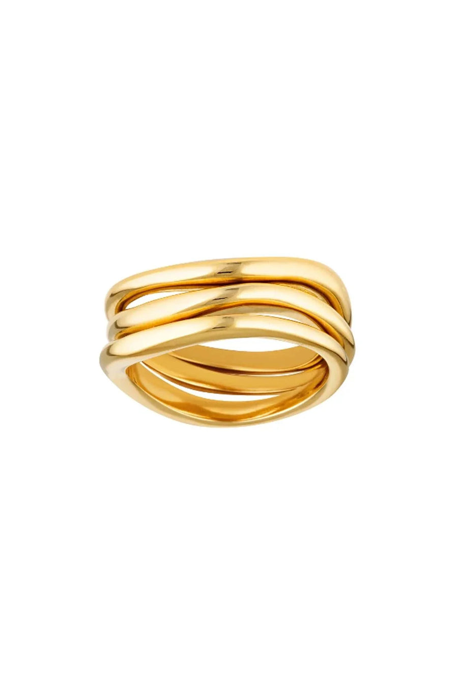 Porter Triple Wave Ring Set Gold