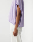 Bassike Slouch Circle Tank Faded Lavender