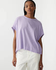 Bassike Slouch Circle Tank Faded Lavender