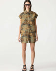 Bassike Camo Zip Front Dress Camo Print