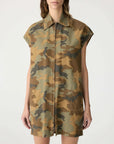 Bassike Camo Zip Front Dress Camo Print