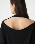 Bassike Floating Neck Boxy T Shirt Black