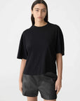 Bassike Floating Neck Boxy T Shirt Black