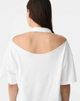 Bassike Floating Neck Boxy T Shirt White