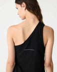 Bassike Spliced One Shoulder Tank Black