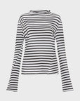 Bassike Striped Raised Neck Long Sleeve T.Shirt