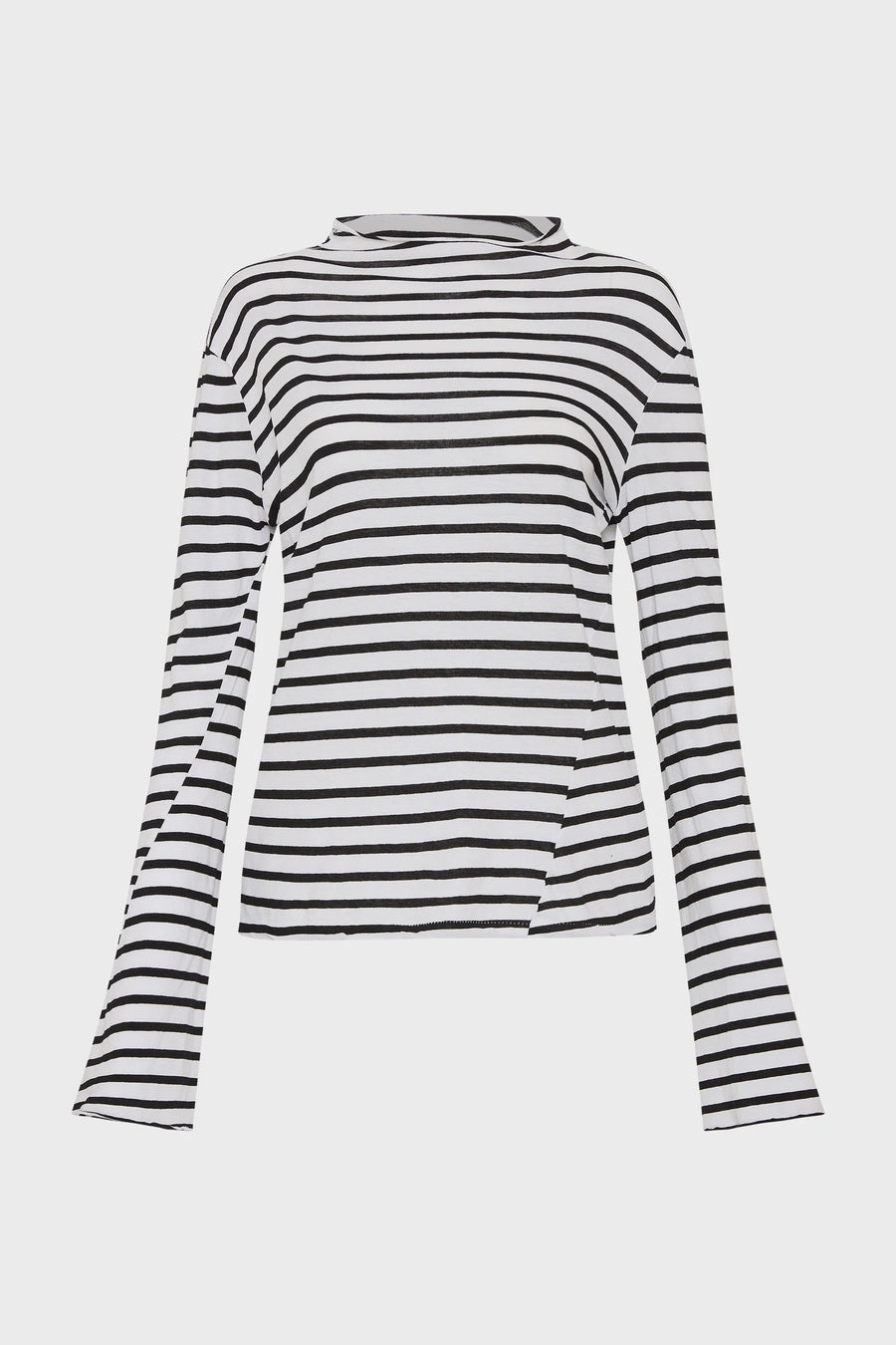 Bassike Striped Raised Neck Long Sleeve T.Shirt