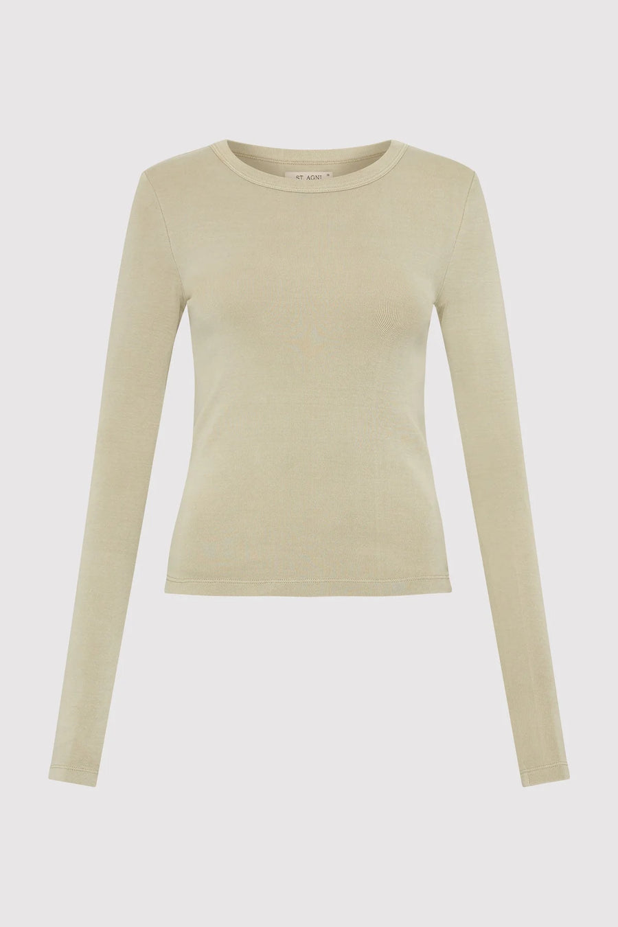 St Agni Organic Cotton Long Sleeve Top Moss Grey