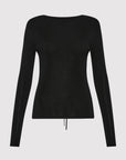 St Agni Rouleau Tie Reversible Knit Top Black