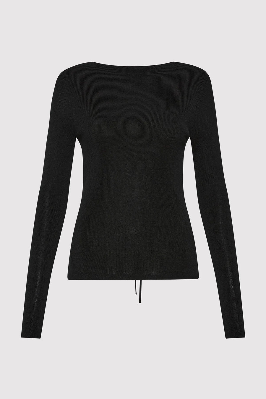 St Agni Rouleau Tie Reversible Knit Top Black