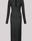 St Agni Sheer Stripe Dress Black