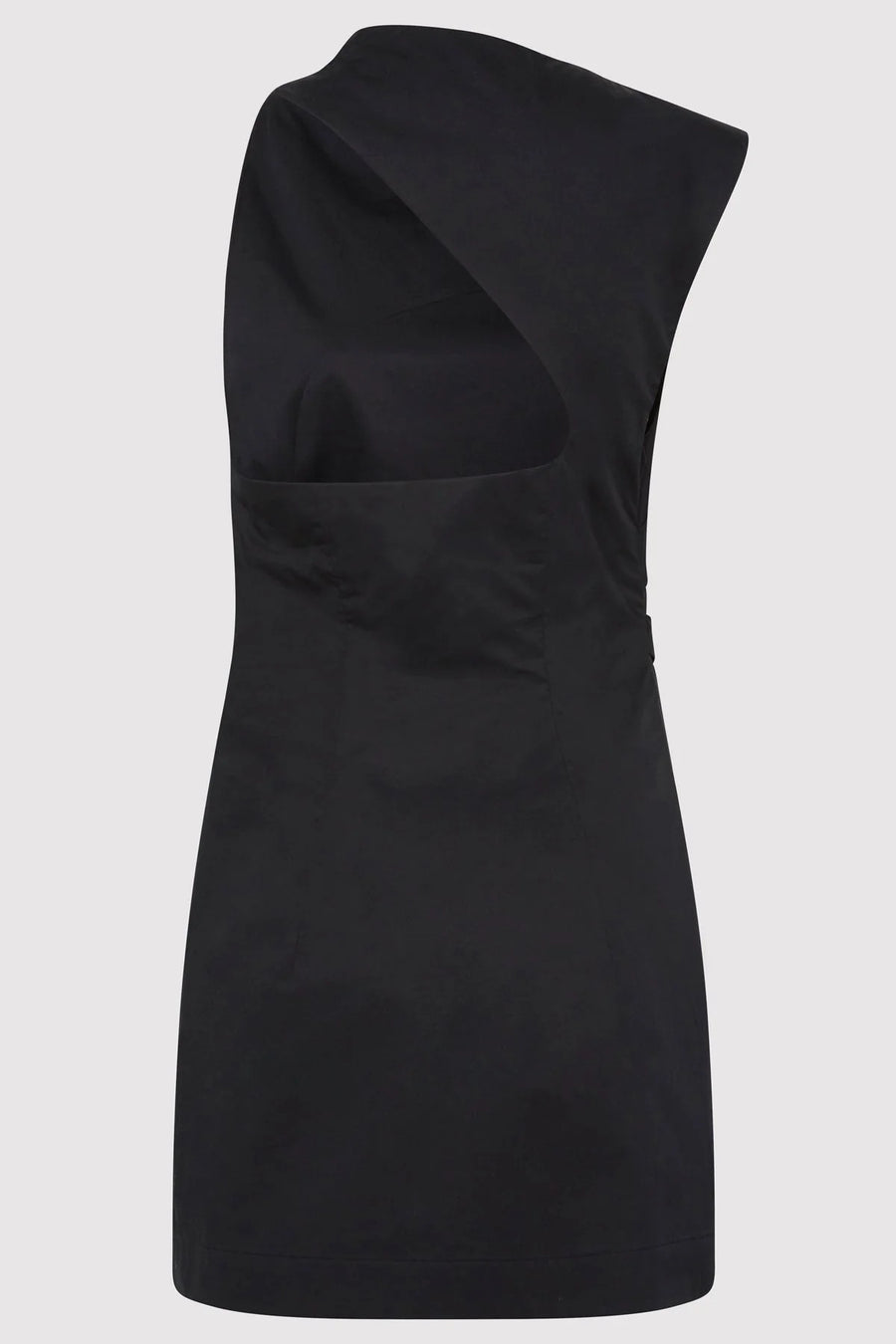 St Agni Asymmetric Tuck Mini Dress Black