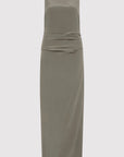 St Agni Silk Tuck Dress Smokey Olive