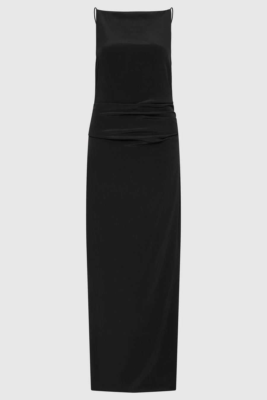 St Agni Silk Tuck Dress Black