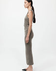 St Agni Cupro Jersey Drape Dress Smokey Olive