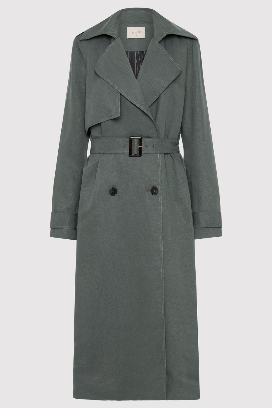 St Agni Soft Tailored Trench Balsam Green