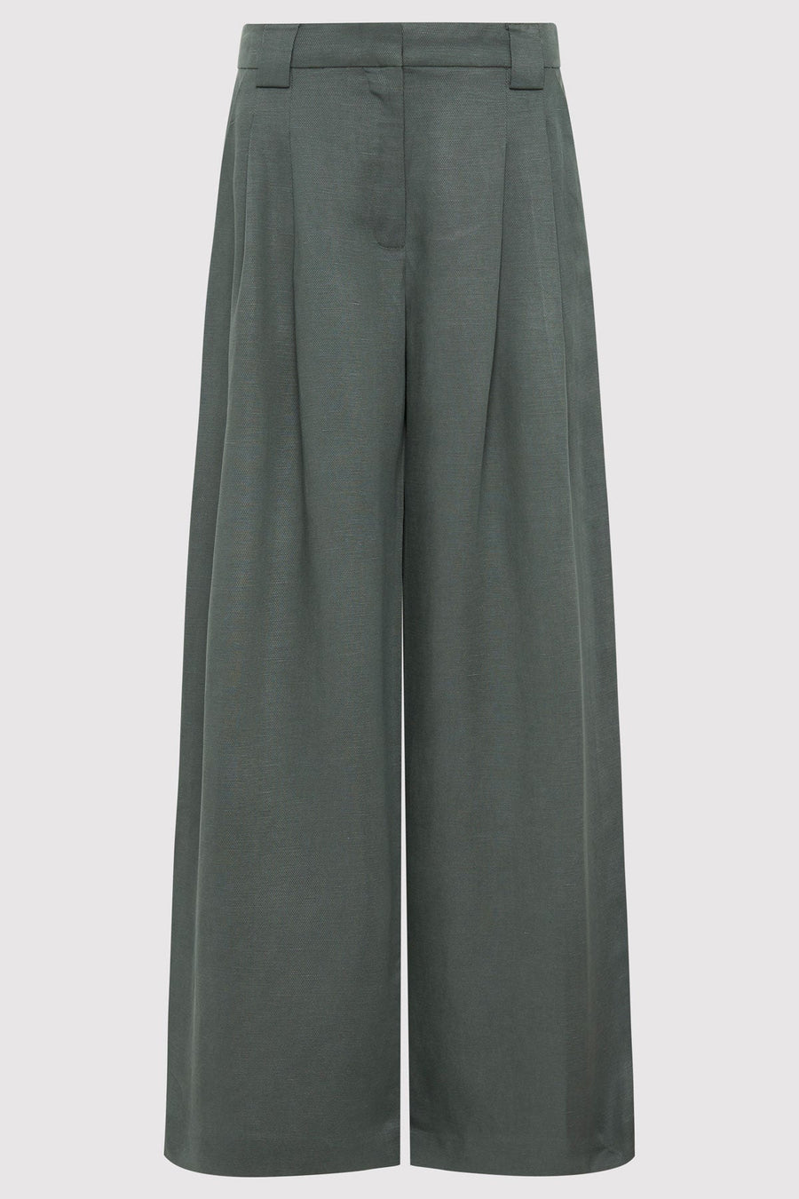 St Agni Wide Leg Pleat Pants Balsam Green