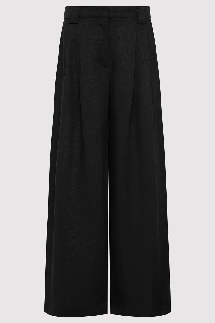 St Agni Wide Leg Pleat Pants Black